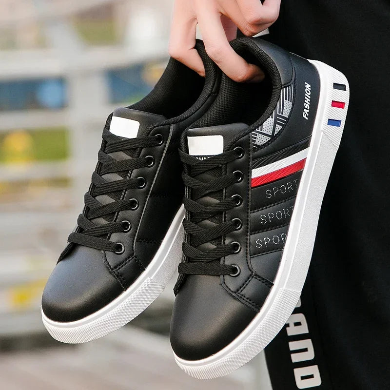 Unisex Casual White Sneakers Fashion Lace-Up Vulcanized Shoes Plus Size