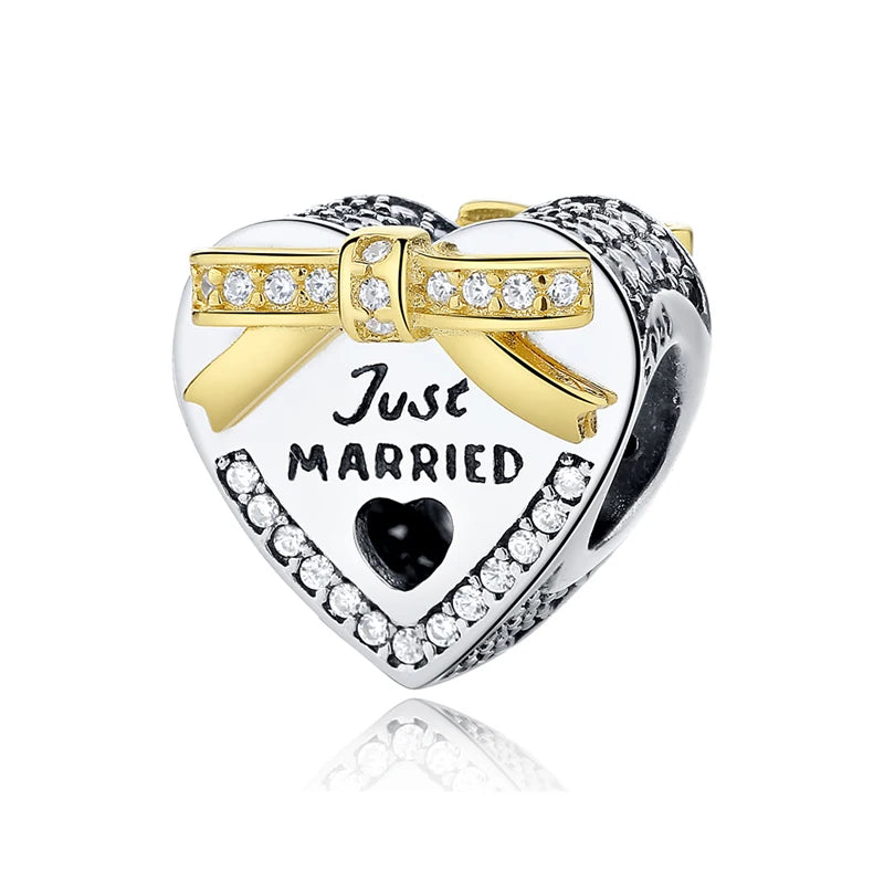 925 Silver Love Heart Charm Bead for Bracelets & Necklaces Valentine's Gift
