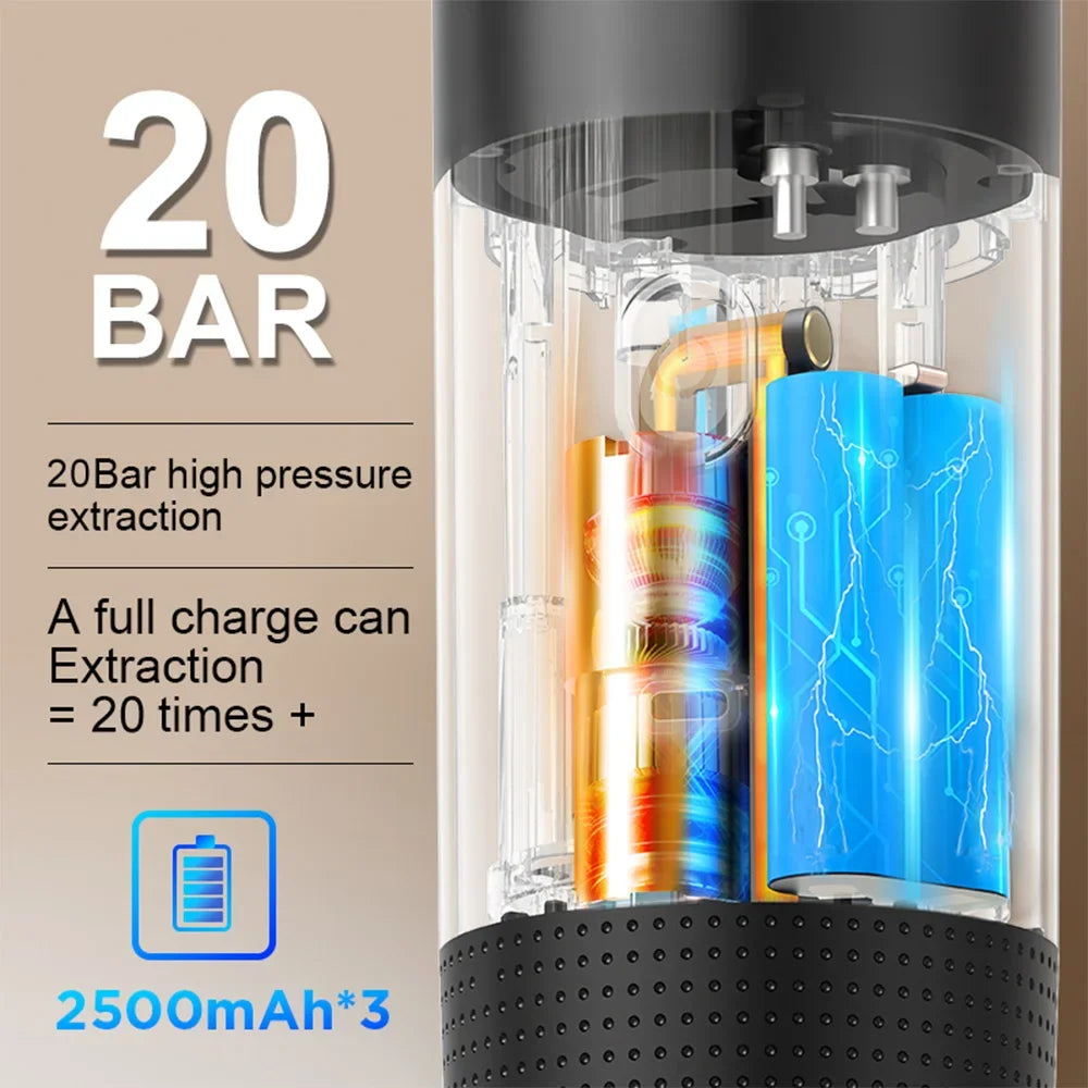 3-in-1 Capsule Powder Wireless Electric Portable Espresso Coffee Machine Maker Travel Coffee Maker