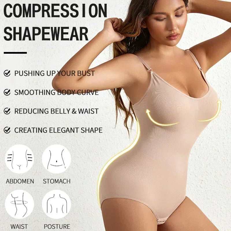 Women's Seamless Shapewear Bodysuit Tummy Control & Butt Lifting Suit