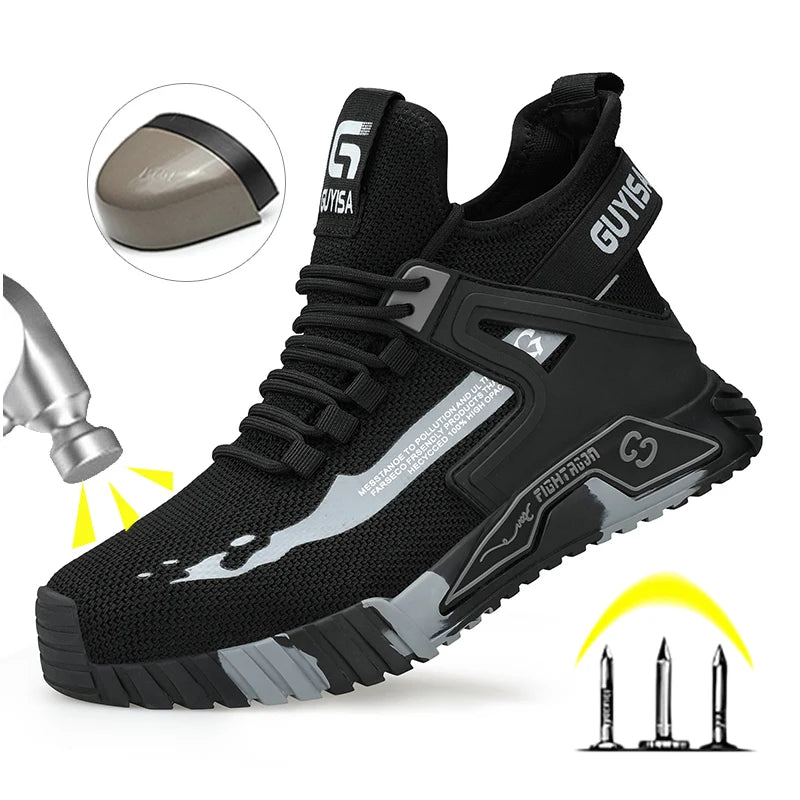 High Top Steel Toe Safety Shoes – Anti-Puncture Work Boots for Men & Women
