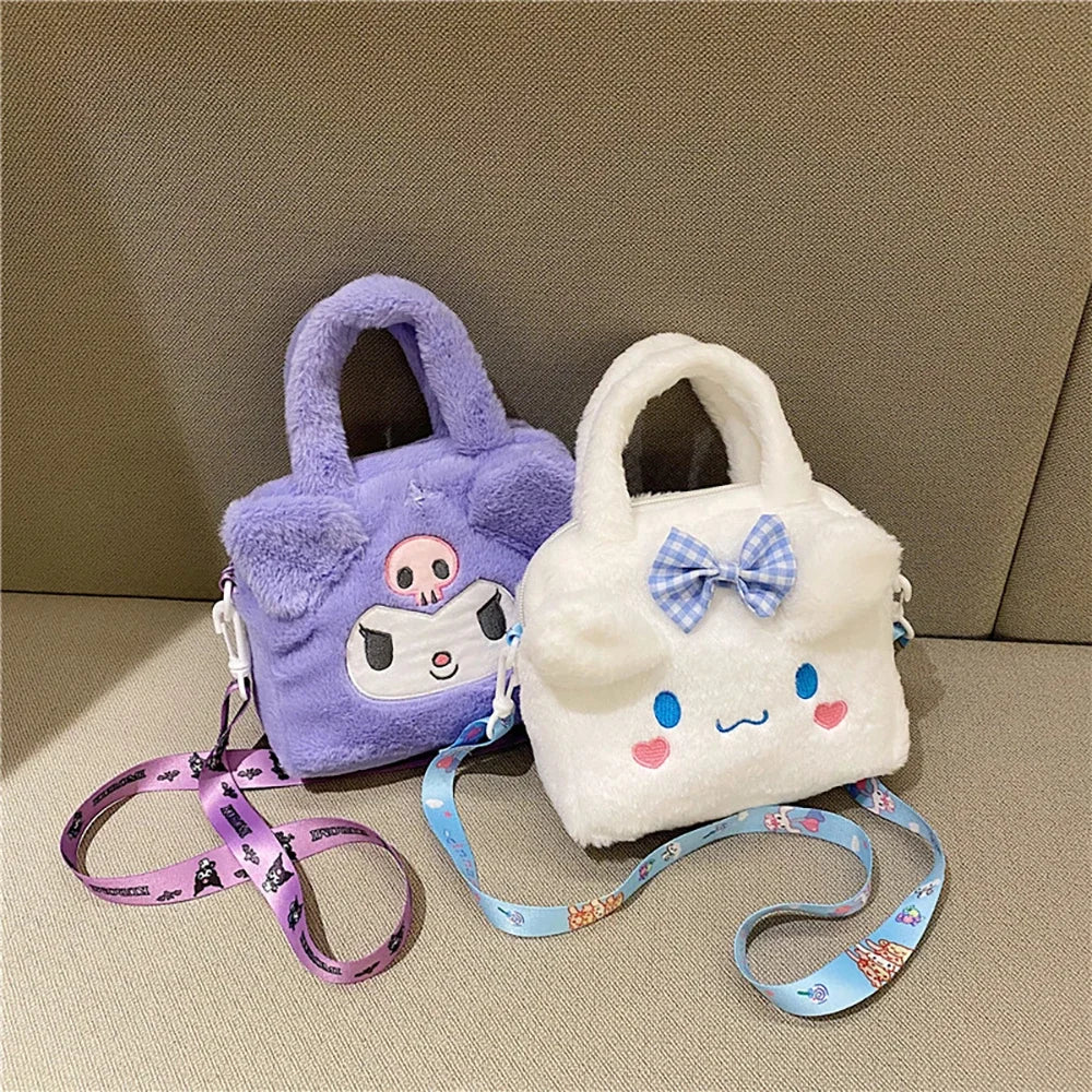 Plush Cartoon Crossbody Bag Kuromi Cinnamoroll Melody for Girls
