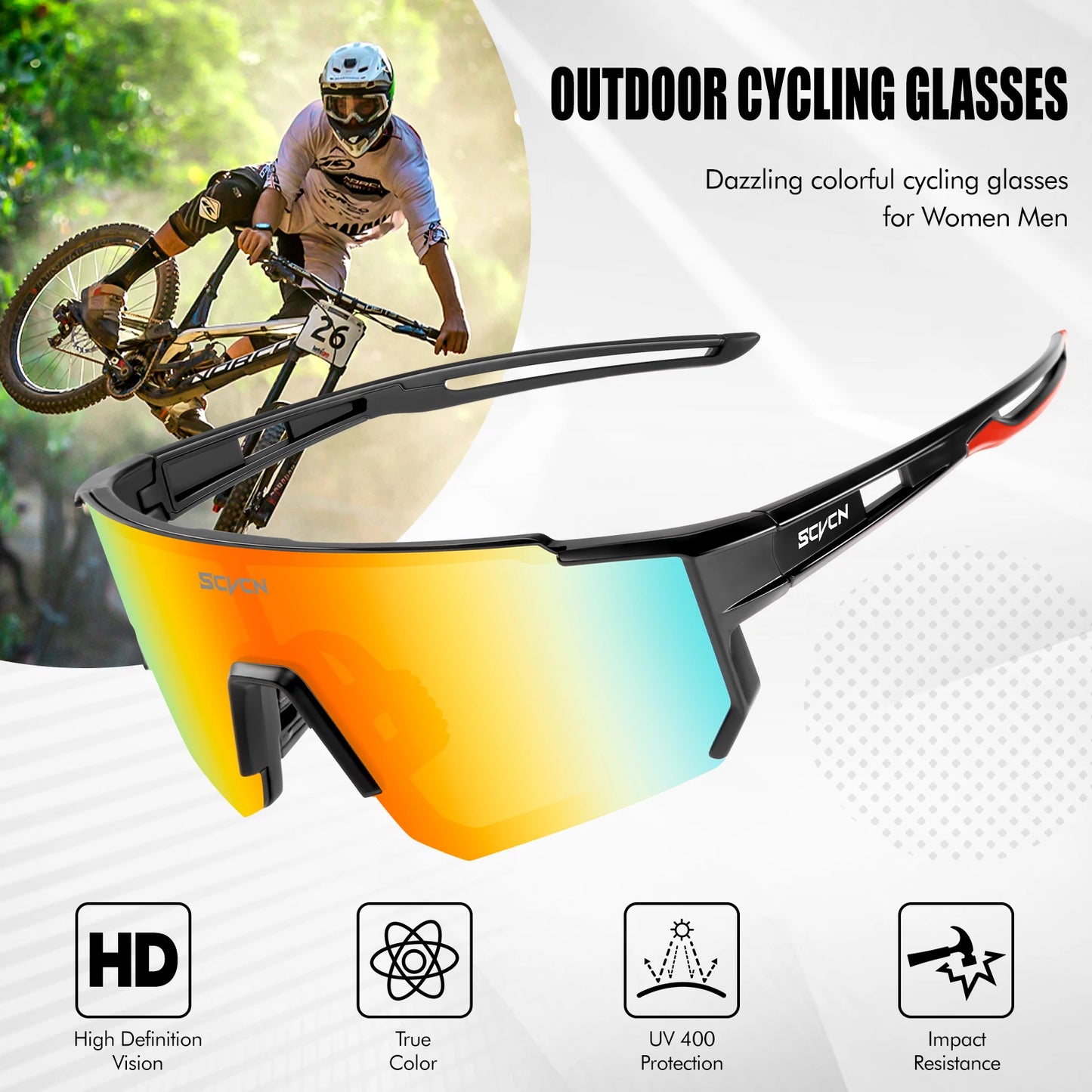 Men’s Sports Sunglasses – UV400 Protection for Cycling, Hiking, Golf & Outdoor Use