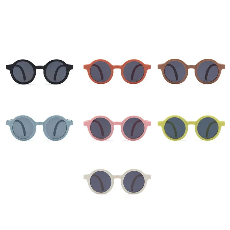 Foldable Kids Round Sunglasses – Cute UV400 Shades for Boys & Girls