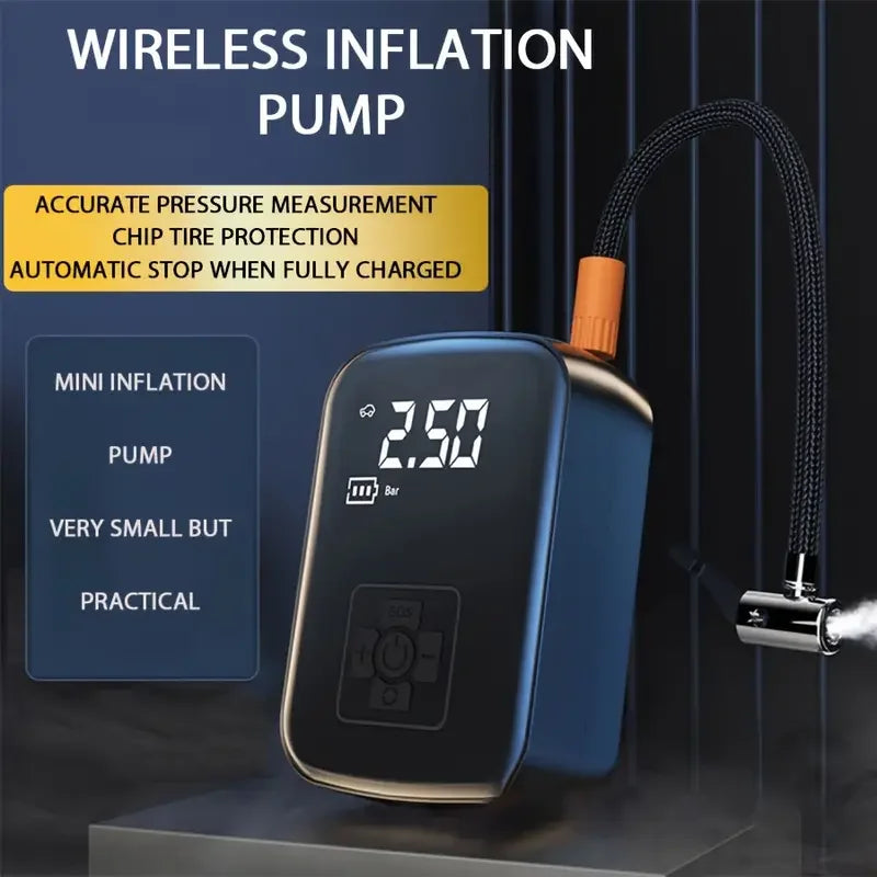 Wireless Car Air Compressor Electric Tire Inflator Pump for Auto & Bike
