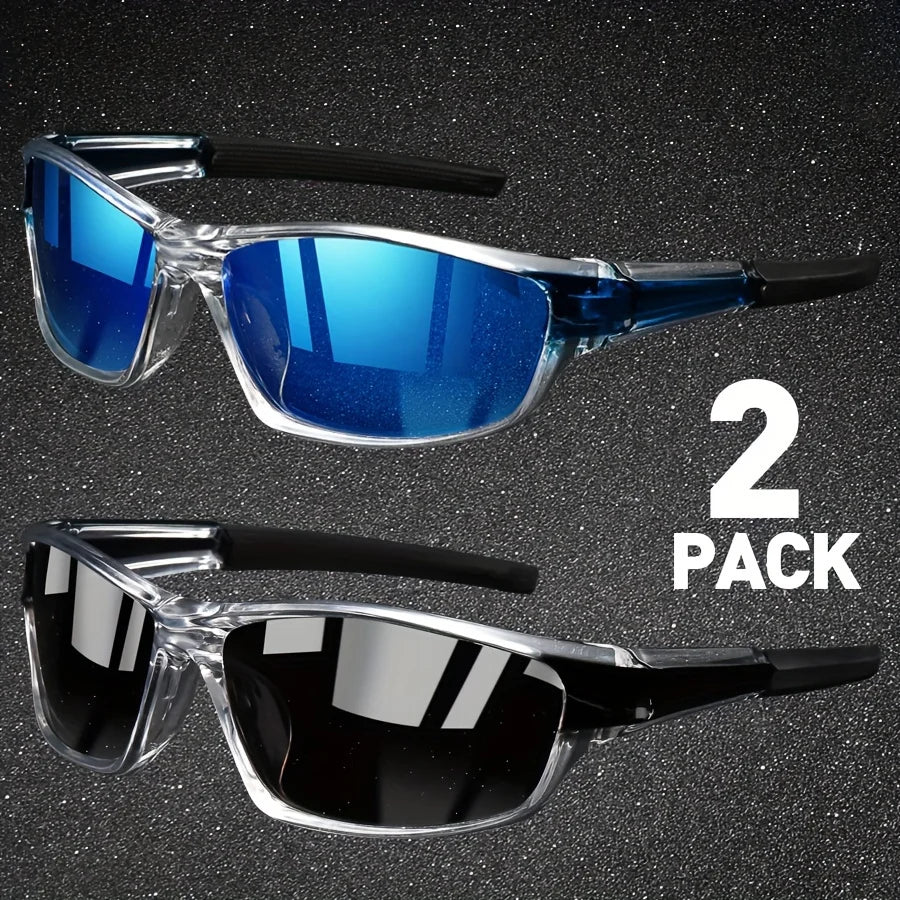 2 Pairs Men's Polarized Sports Sunglasses – Night Vision Driving Shades