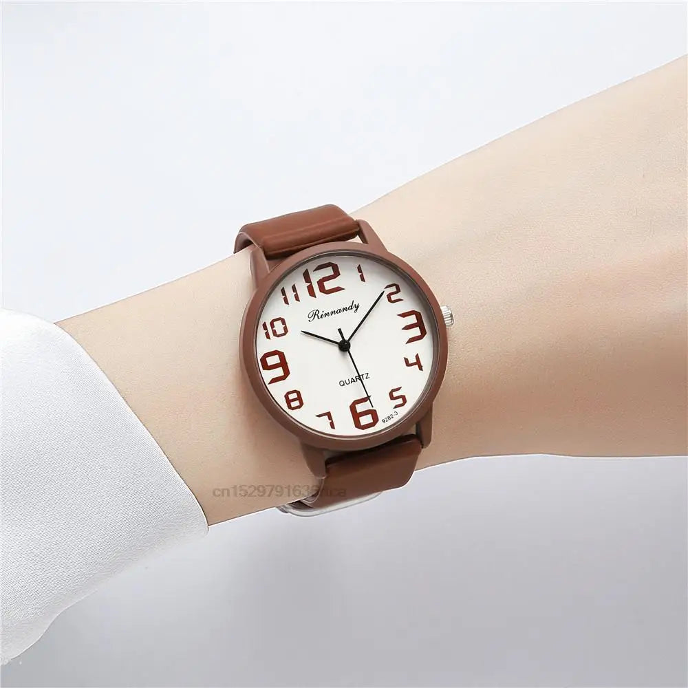 Women's Silicone Quartz Watch Set – Big Dial Casual Wristwatch Gift