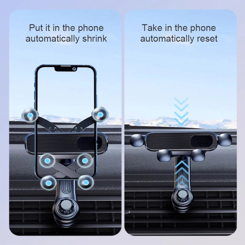 Gravity Car Phone Holder 360° Air Vent Mount for 4.7–7'' Smartphones