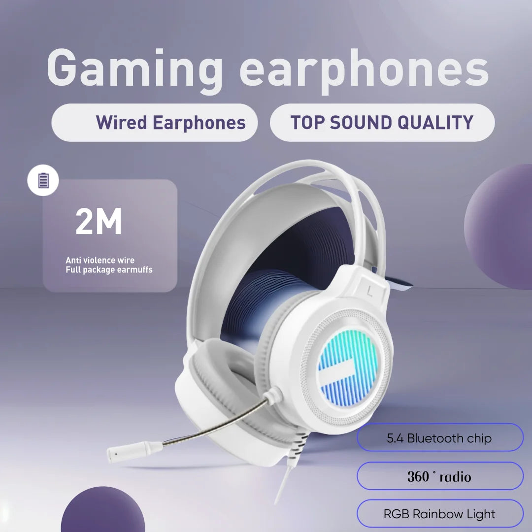 Wired 7.1 Gaming Headset Noise Cancelling USB for PC Laptop Console