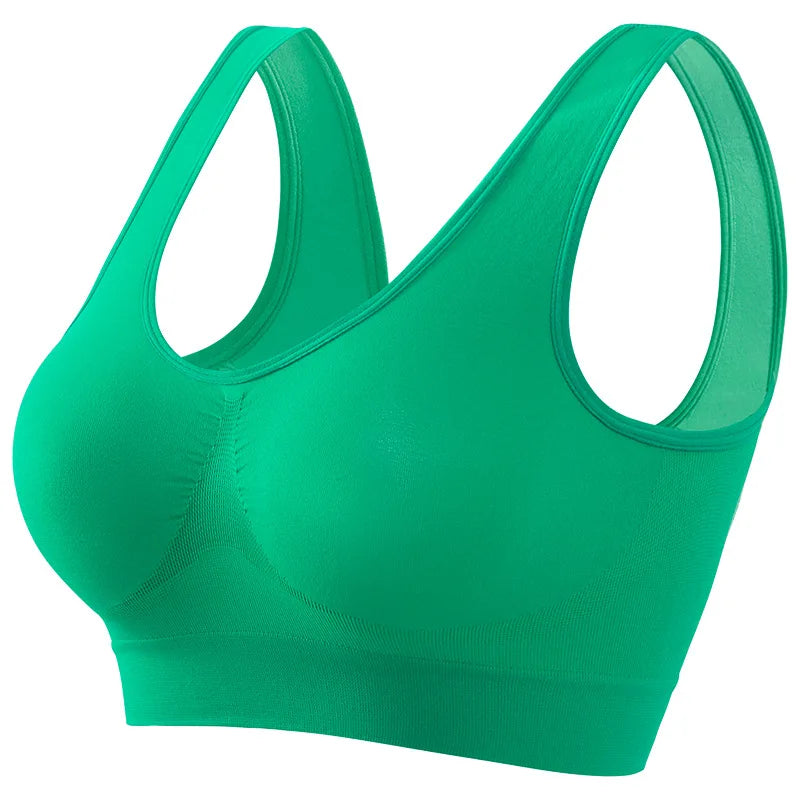 Women's Seamless Sports Bra Wireless Yoga Vest with Removable Pads