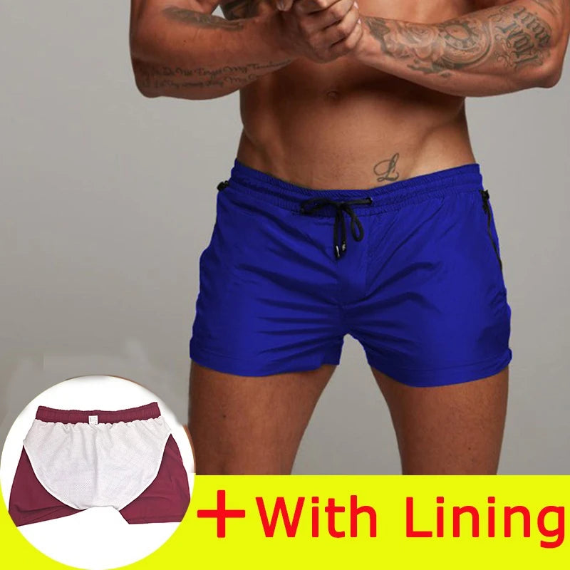 Mens Swimwear Sexy Swim Briefs, Beach Board Shorts, Sporty Surf Trunks