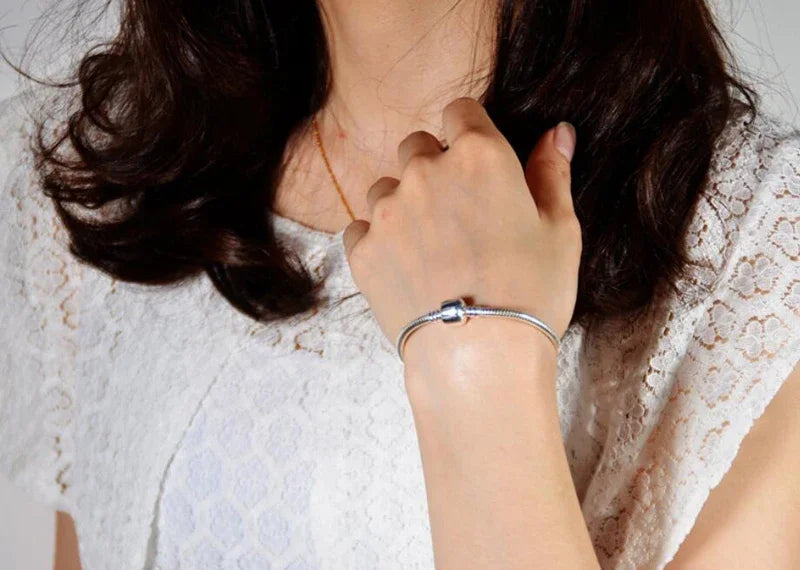 Handmade 925 Sterling Silver Snake Chain Bracelet for Women Fine Jewelry