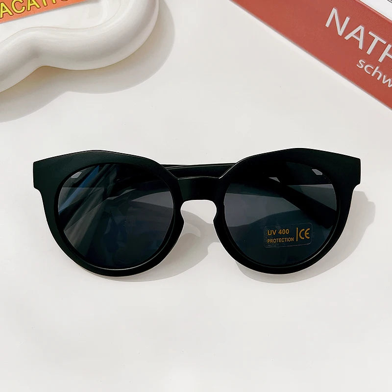 Kids Vintage Round UV400 Sunglasses Frosted Acrylic Fashion Shades
