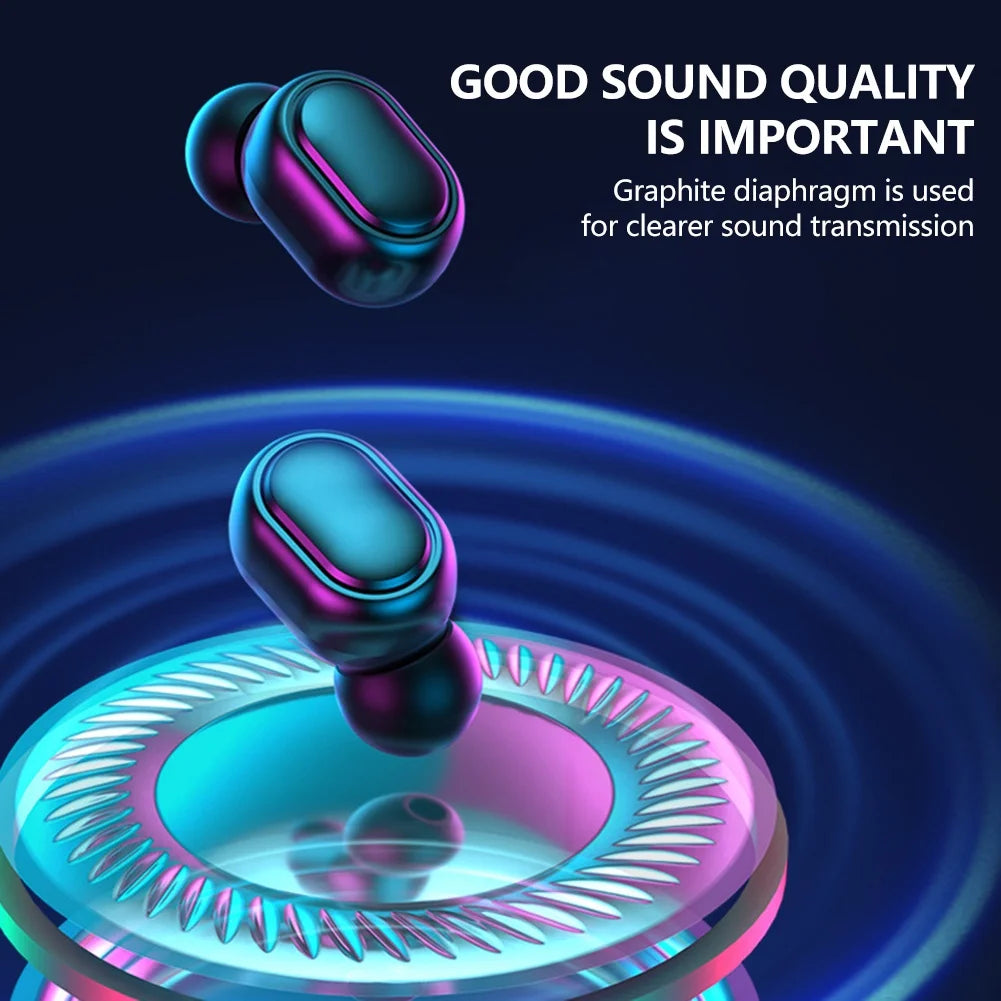 Wireless Bluetooth Headphones HiFi Sound Sport Waterproof Earbuds w/Mic