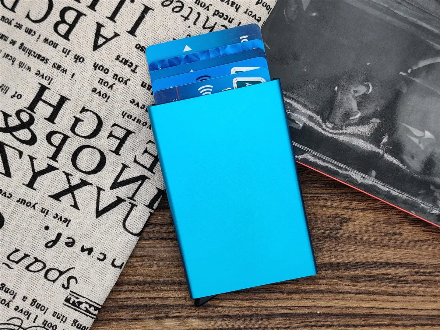 Slim Metal Card Holder Wallet Pop-Up Minimalist Wallet for Men/Women
