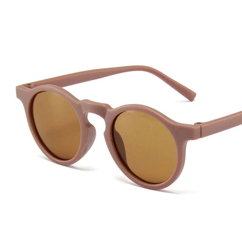 Kids Vintage Round UV400 Sunglasses Frosted Acrylic Fashion Shades