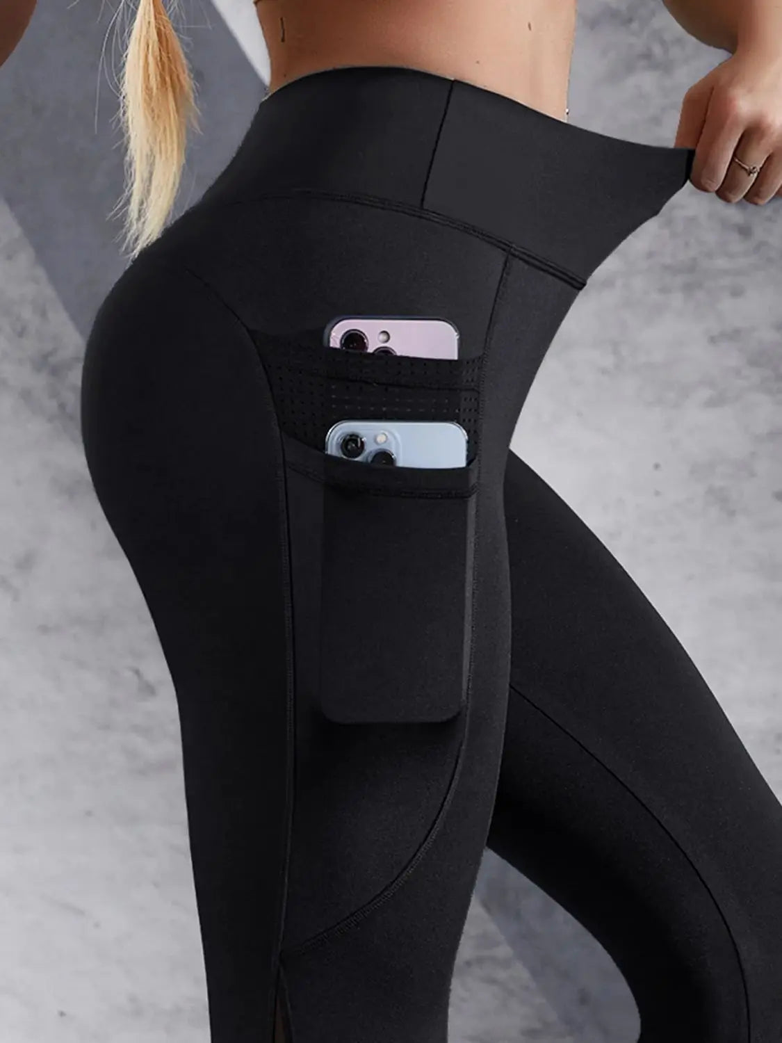 women's High Waist Yoga Leggings – Patchwork Fitness Pants with Pockets