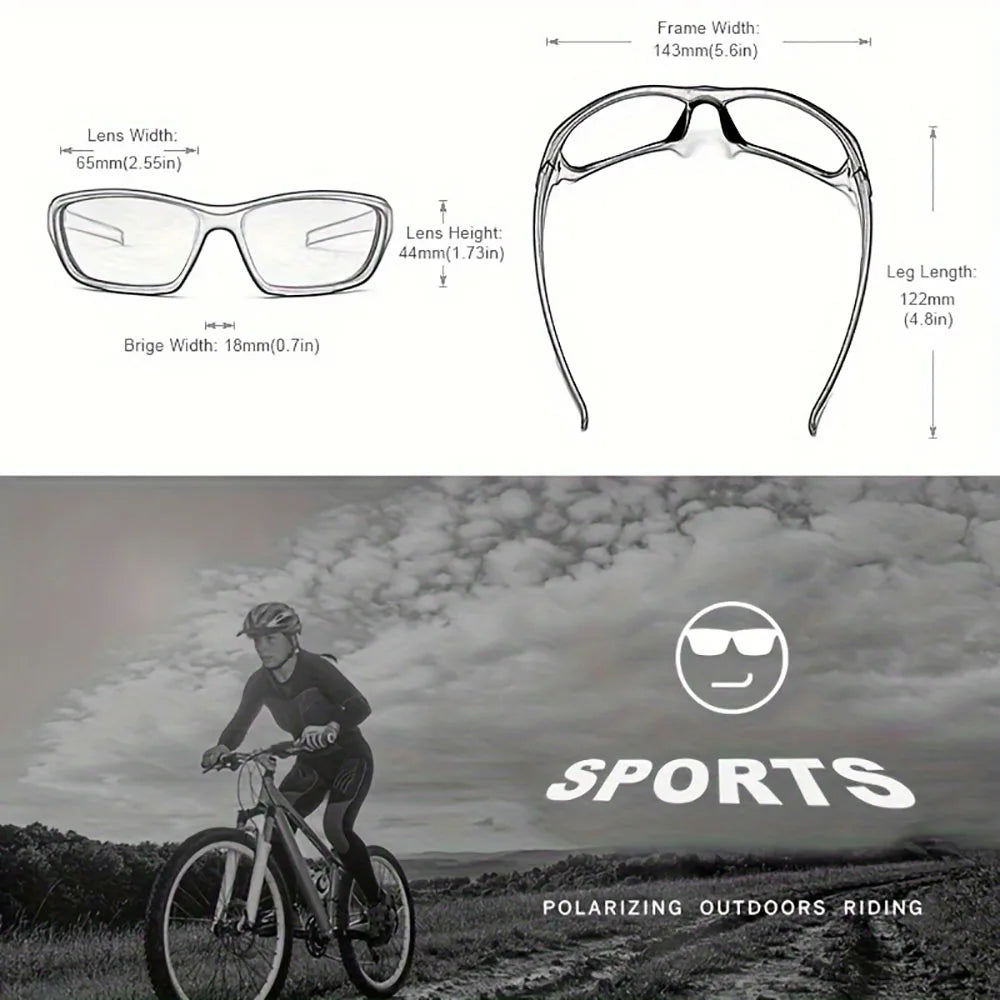 2PCS Polarized Sports Sunglasses Outdoor Wrap Shades for Men & Women