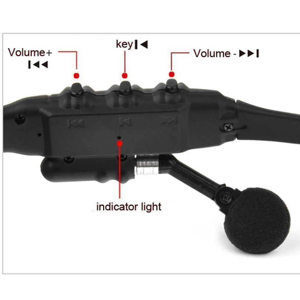 Wireless Bluetooth Sunglasses Headset w/Mic Noise Reduction for Sports