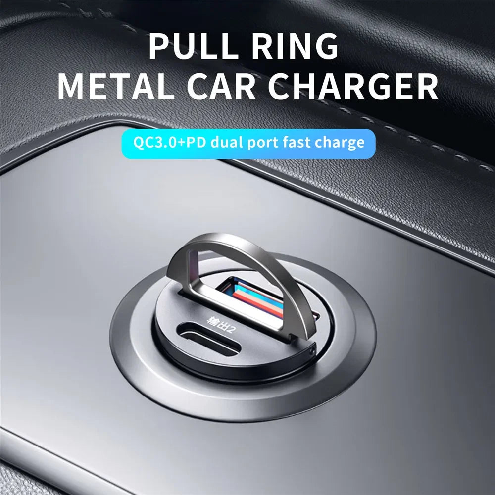200W Dual USB Car Charger – Fast Charging 12-24V Cigarette Lighter Adapter