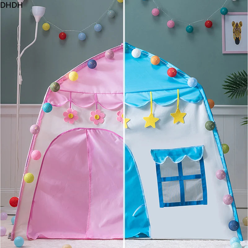 Kids Play Tent Indoor Outdoor Folding Teepee Princess Castle Playhouse