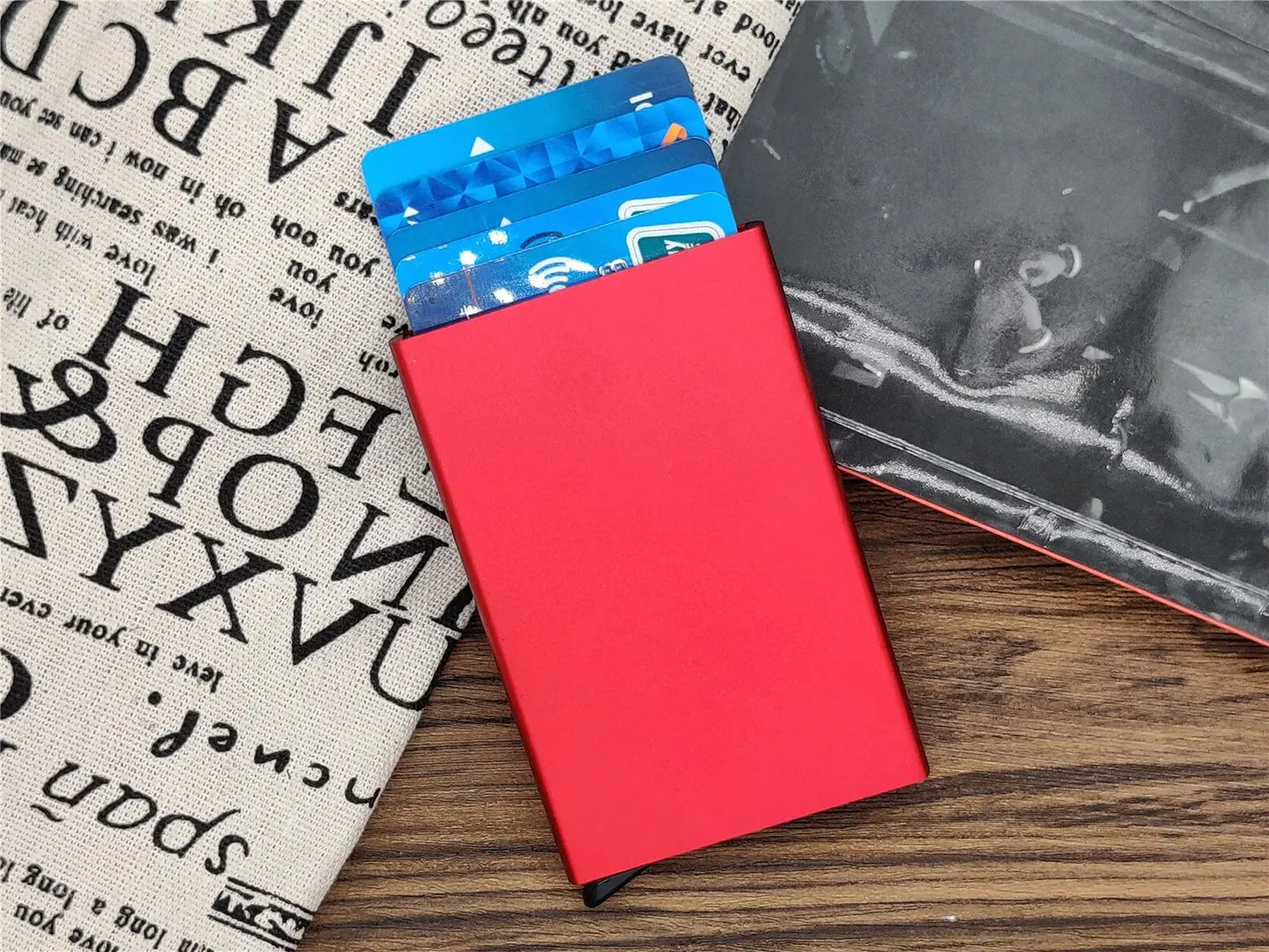 Slim Metal Card Holder Wallet Pop-Up Minimalist Wallet for Men/Women