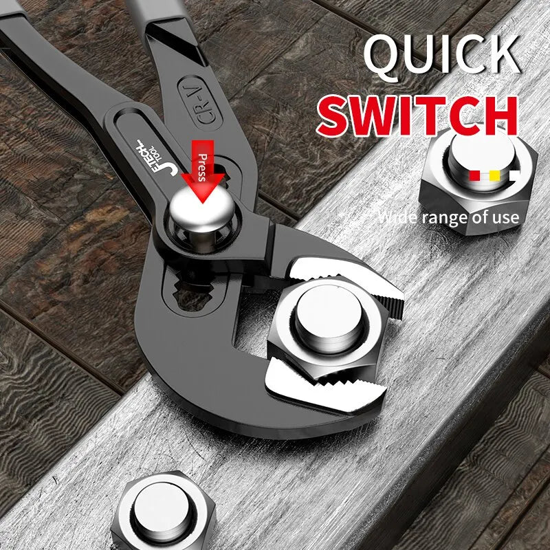 Adjustable Water Pump Pliers –Quick-Release Pipe Wrench Hand Tool