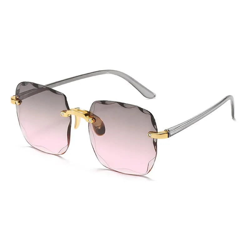 Women’s Square Frameless Gradient Sunglasses – Classic UV400 Shades