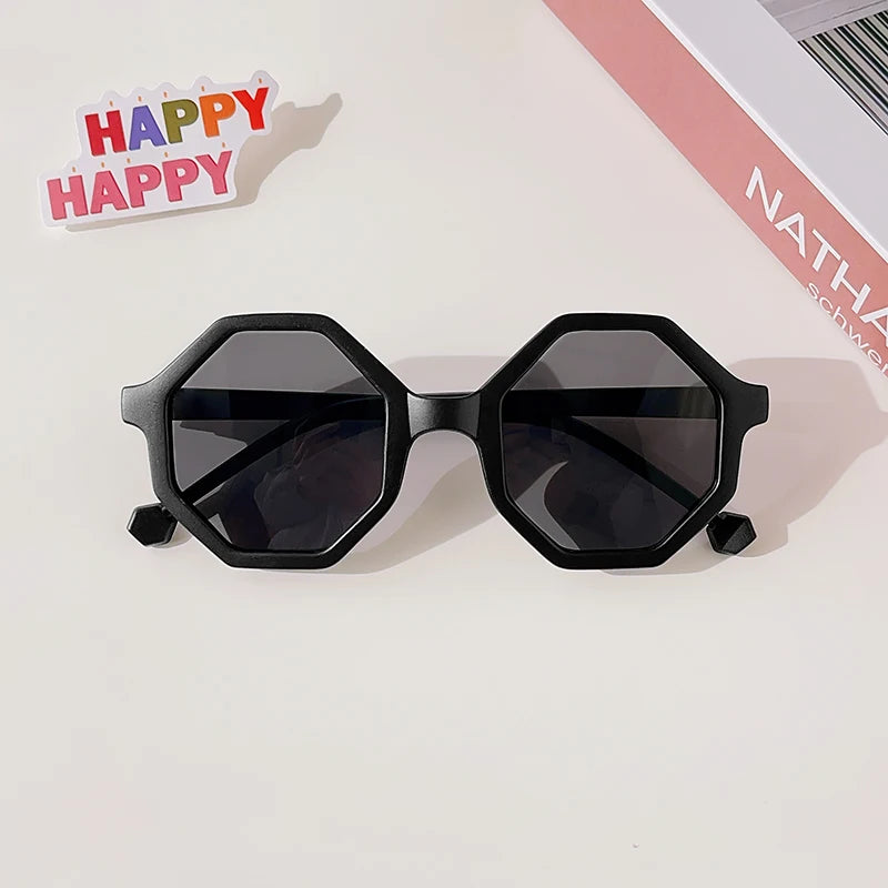 Kids Vintage Round UV400 Sunglasses Frosted Acrylic Fashion Shades