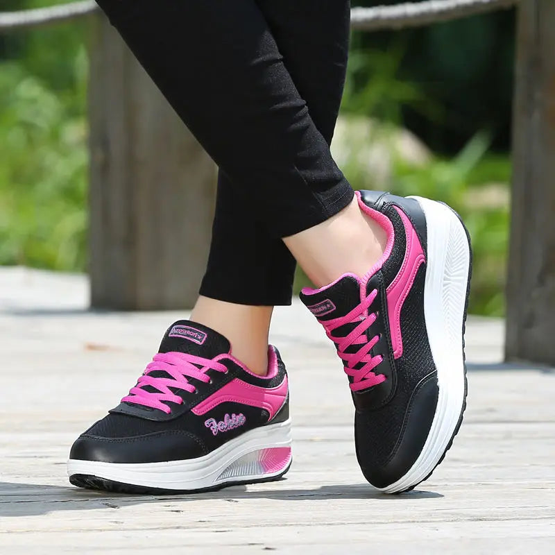 Women's Platform Sneakers Fashion Vulcanized Walking Shoes Plus Size