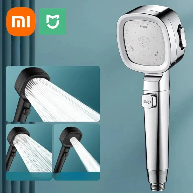 High Pressure Shower Head 3 Modes Adjustable Filter Shower Head Set New Smart Bathroom Shower Head Accessories Sprayer