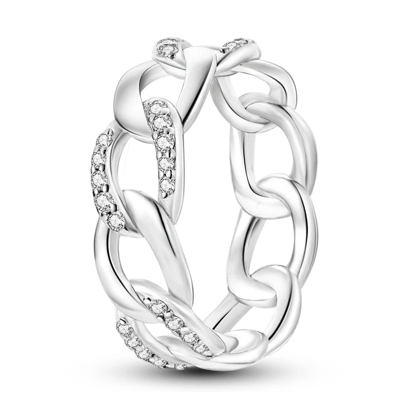 Silver Colour Star Zircon Ring for Women Wedding Engagement Gif