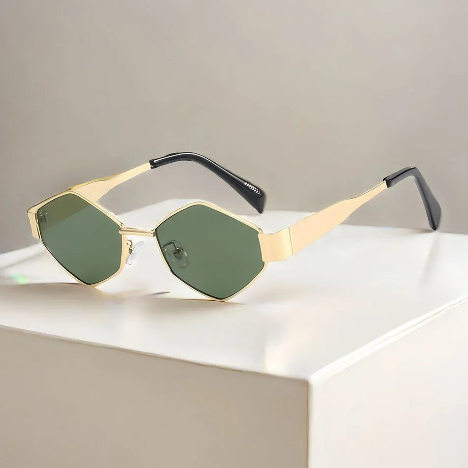 Hexagon Vintage Sunglasses– Small Frame UV400 Shades for Men & Women