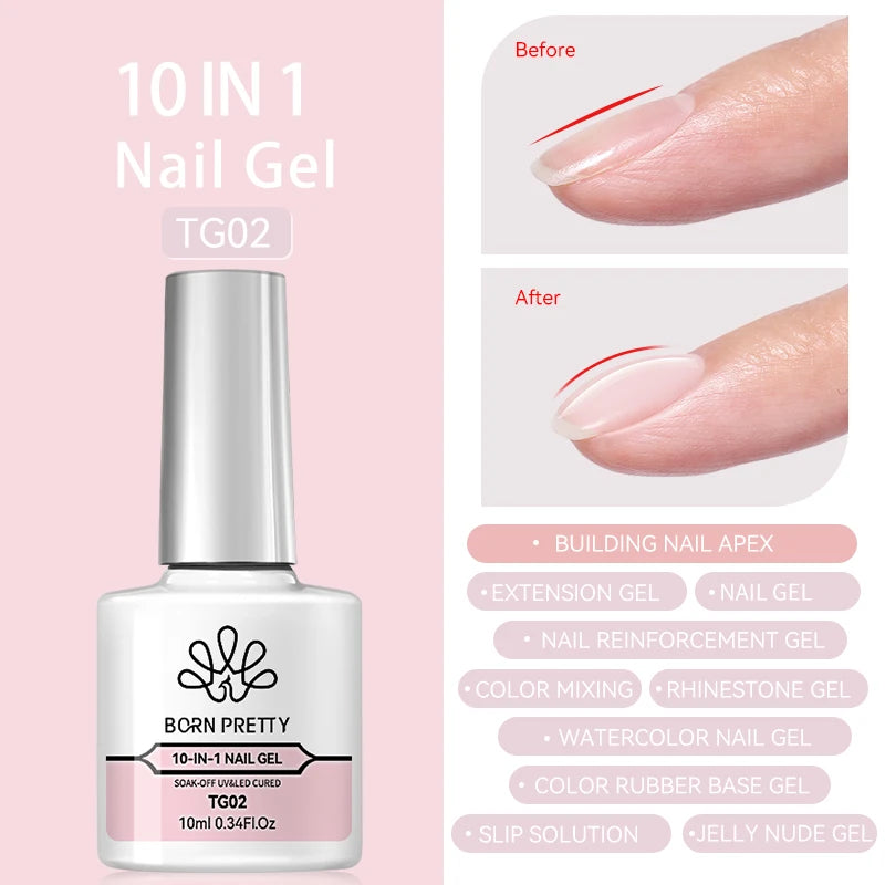 10ml Top & Base Coat Gel Nail Polish Soak Off UV LED Long-Lasting Shine