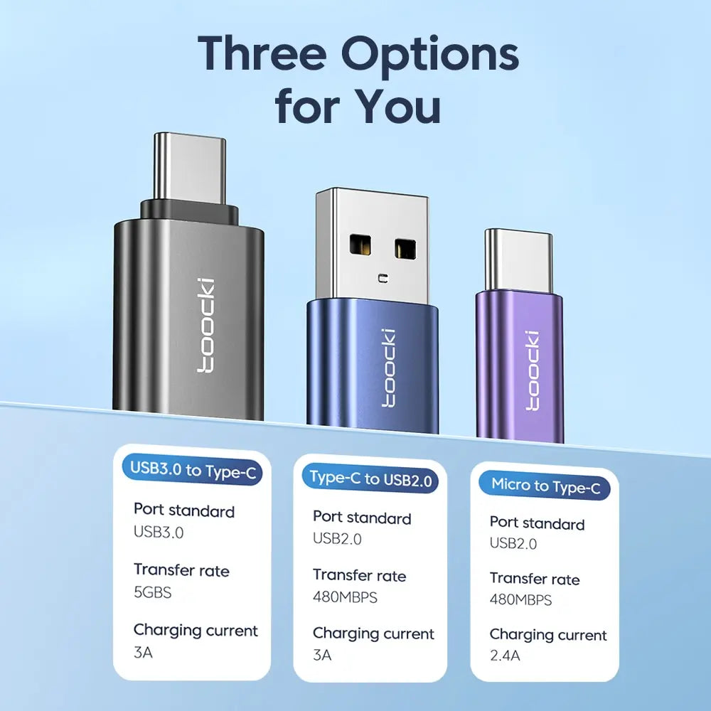 USB 3.0 to Type-C Adapter Micro to USB 2.0 OTG Converter for MacBook Samsung"