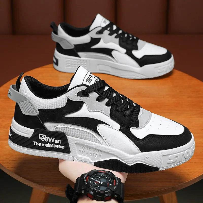 Men's Autumn Platform Sneakers Lace-Up Vulcanized Casual Shoes