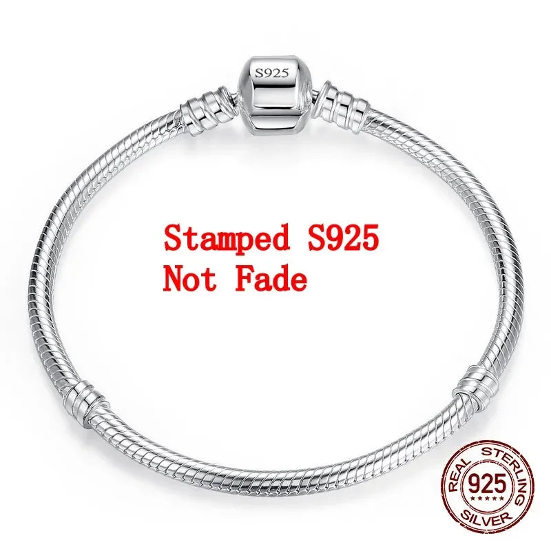 Handmade 925 Sterling Silver Snake Chain Bracelet for Women Fine Jewelry