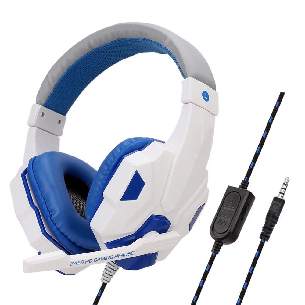 3.5mm Wired Gaming Headset with Mic Adjustable Bass for PC PS4 PS5 Xbox