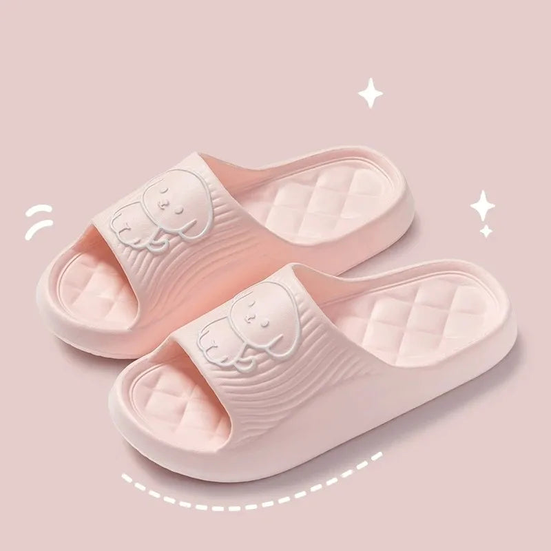 Cute Couple Pillow Slippers Non-Slip EVA Indoor Bathroom Sandals