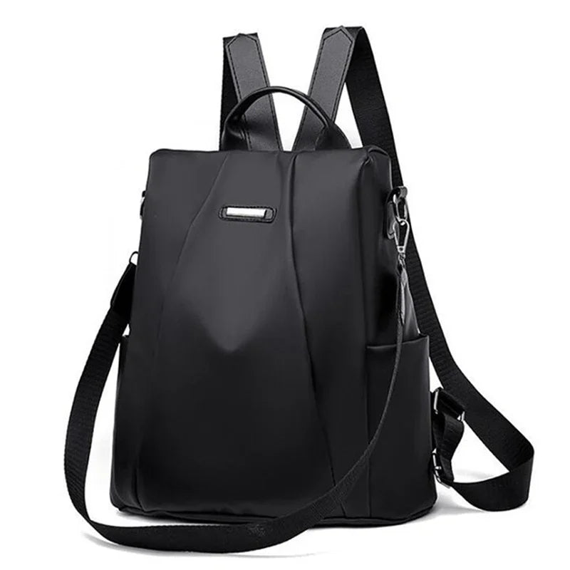 Waterproof Nylon Women's Backpack Large Capacity with Detachable Strap