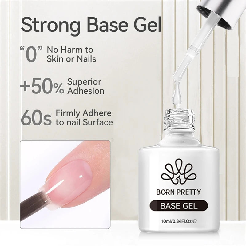10ml Top & Base Coat Gel Nail Polish Soak Off UV LED Long-Lasting Shine