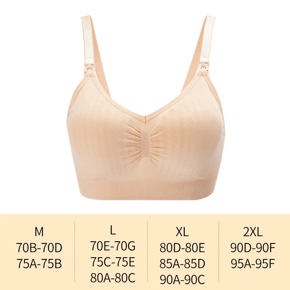 Seamless Nursing Bra – Front Buckle Maternity Push-Up Bra for Breastfeeding
