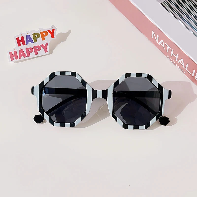 Kids Vintage Round UV400 Sunglasses Frosted Acrylic Fashion Shades