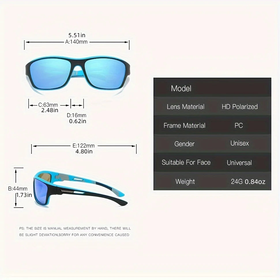 2 Pairs Polarized Wrap Sunglasses Outdoor Sport & Driving Shades Unisex