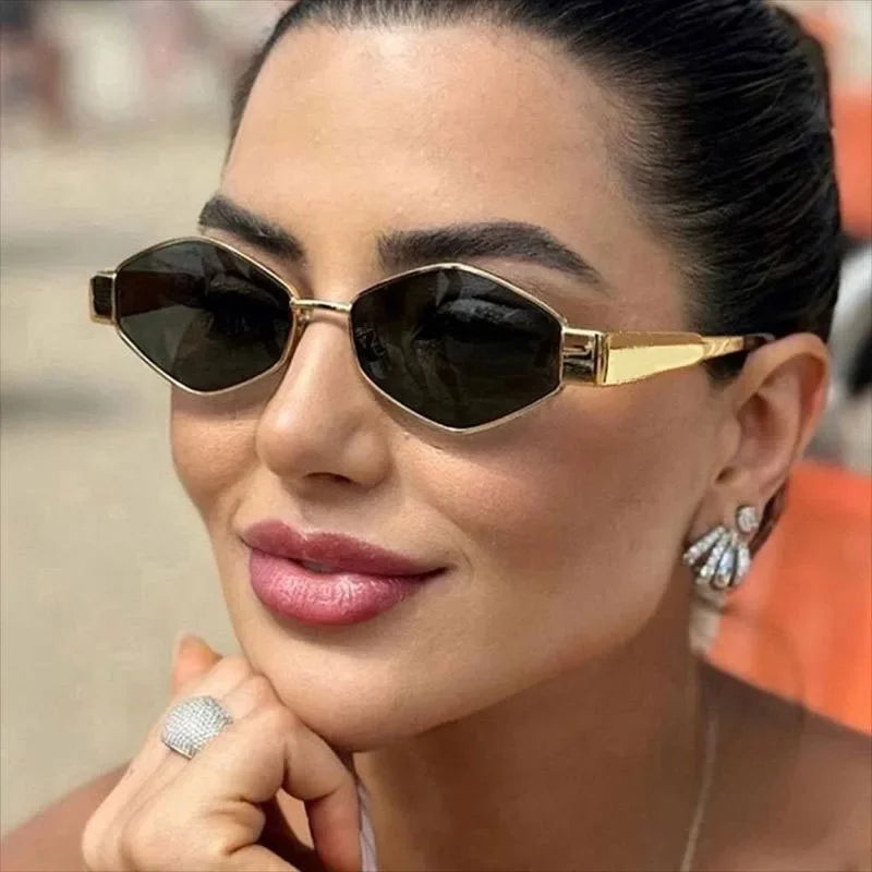 Hexagon Vintage Sunglasses– Small Frame UV400 Shades for Men & Women
