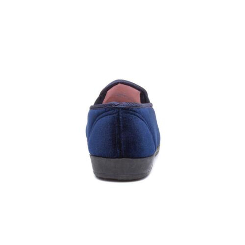 The Slipper Company Womens Slippers Navy Slip on Velour Ida Shoezone SIZE