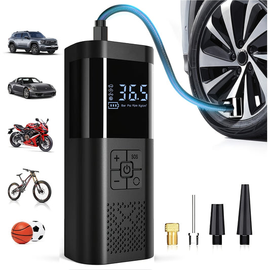 Portable 150PSI Air Compressor Tire Inflator  Cordless Pump with Gauge & LED