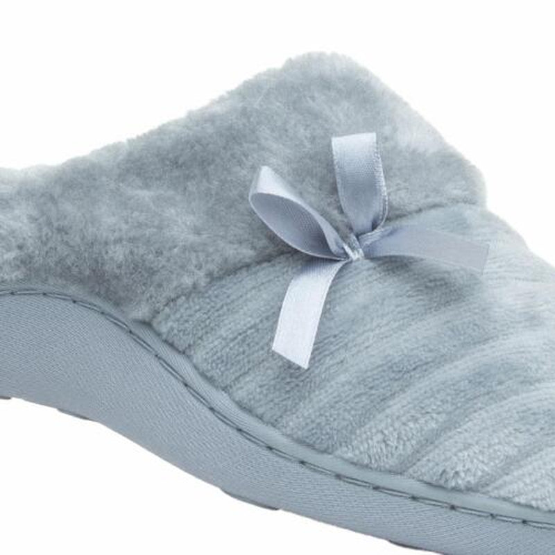 The Slipper Company Womens Slippers Blue Adults Ladies Mule Faux Fur Cleora SIZE