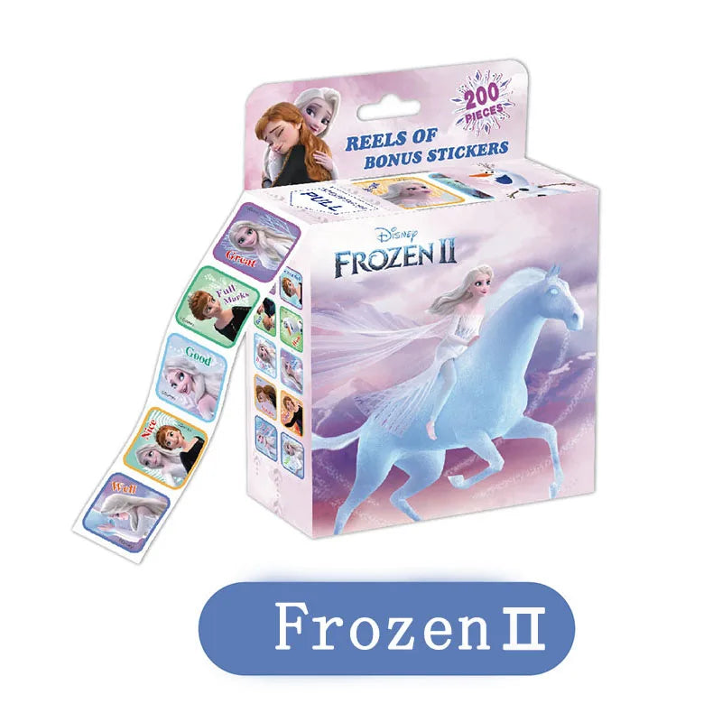 200PCS Disney Stickers Cartoon Frozen Mickey Princess Kids Teacher Reward