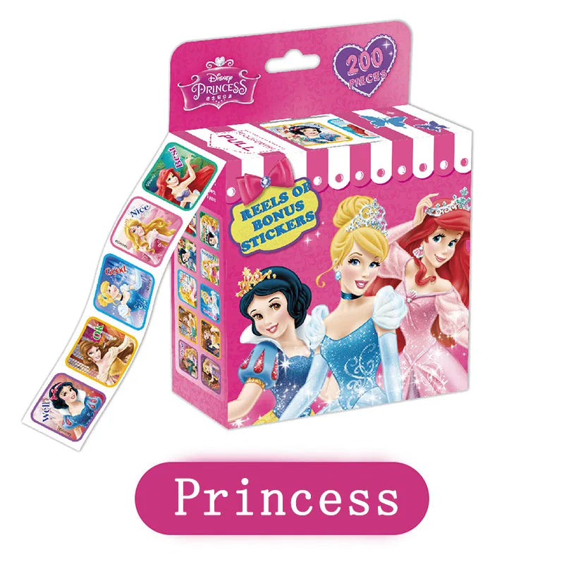 200PCS Disney Stickers Cartoon Frozen Mickey Princess Kids Teacher Reward